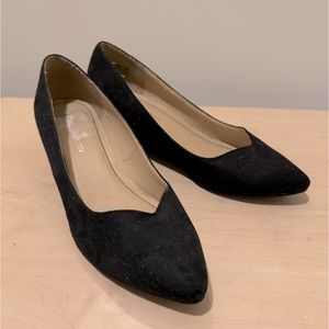 CL by Chinese Laundry, black suede wedge heel, size 9M